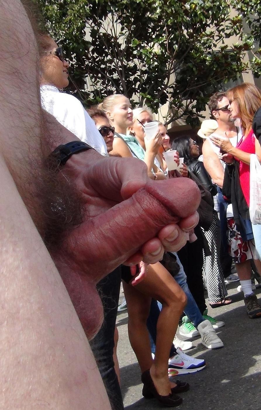 Girls touching cock in public