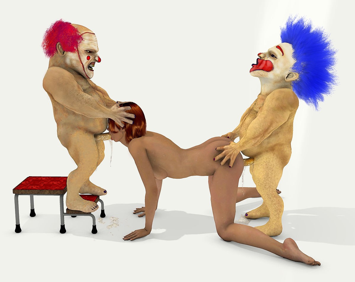 Порно цирк и ебля клоуна мулатки