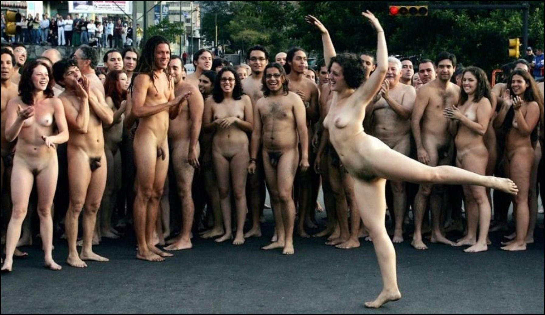 Nudists group naked girls